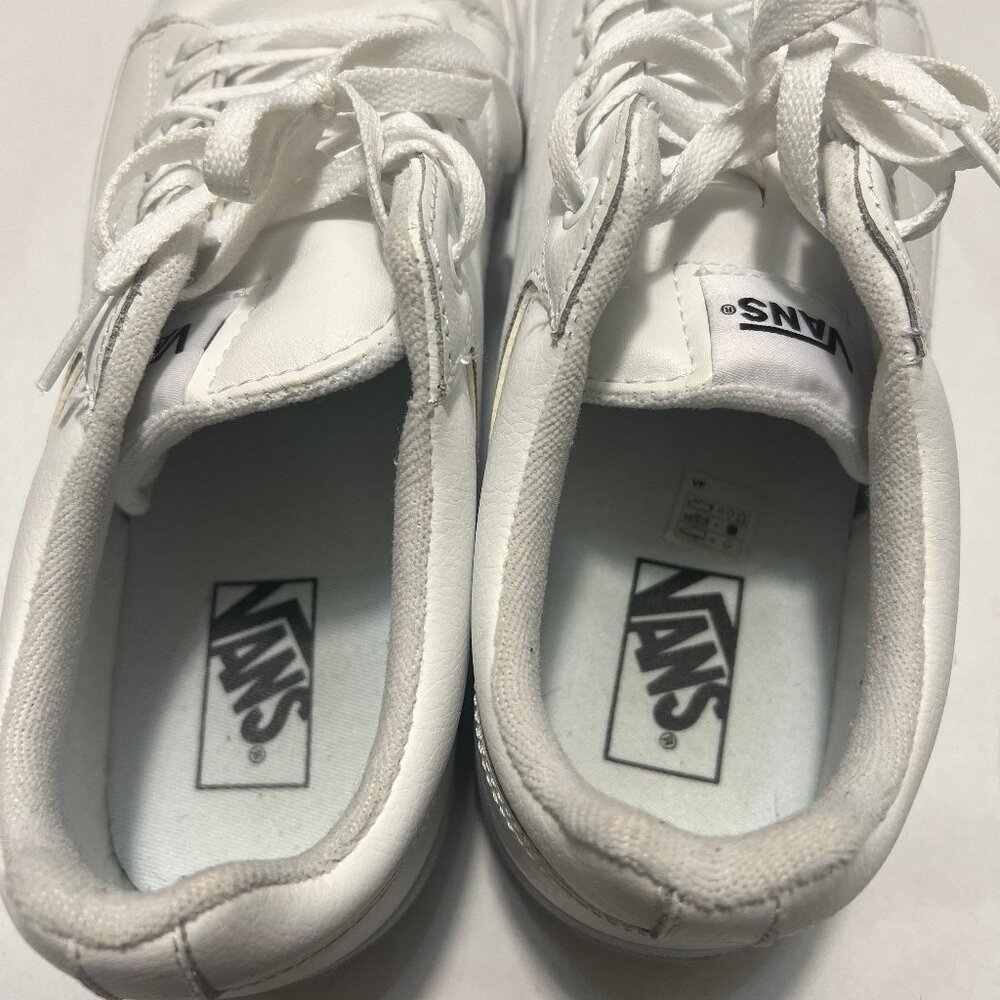 Vans White Leather "Seldan" Low Top Sneaker - Picture 7 of 14
